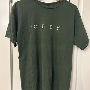 Obey Forest Green Logo Tee
